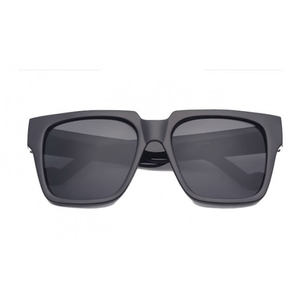 Black Oversized Rectangular Polarized Lens Sunglasses